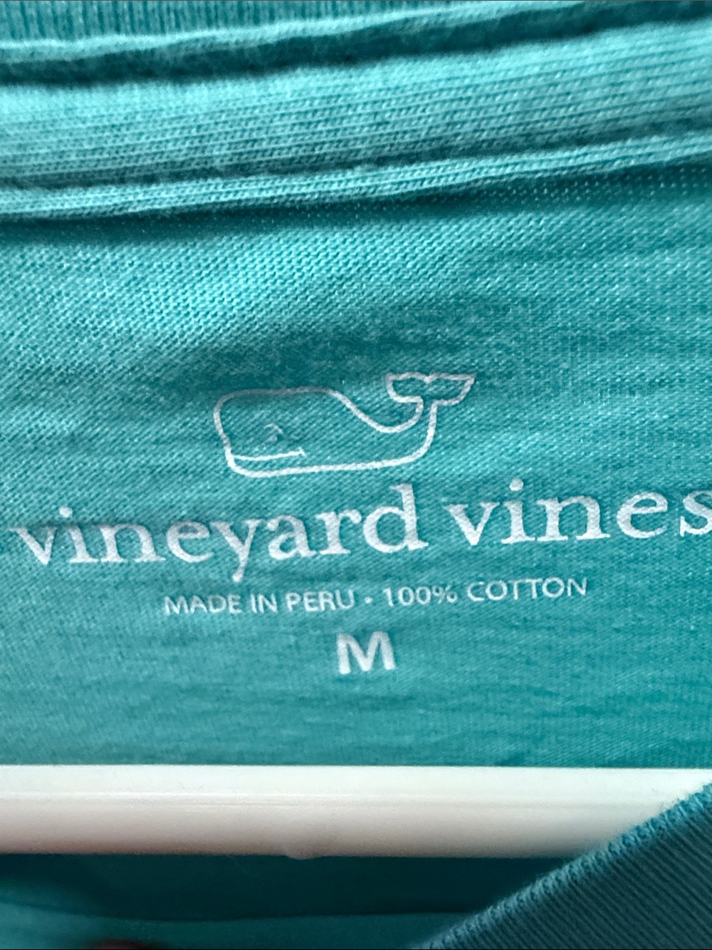 Vineyard Vines Teal Long Sleeve Pocket Tee with Beer Glass Patch - Picture 2 of 5